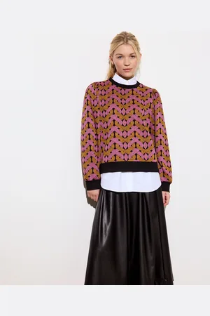 Oliver Bonas Black Geometric Jacquard Sweatshirt, size 12