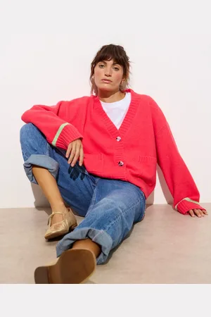 Oliver Bonas Coral Pink Knitted Cardigan, size 6