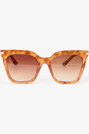 Oliver Bonas Amber Faux Tortoiseshell Square Cat Eye Sunglasses