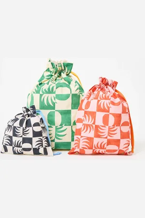 Oliver Bonas Pineapple Print Laundry Bags Set of Three