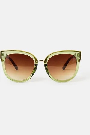 Oliver Bonas Crystal & Faux Tortoiseshell Cat Eye Sunglasses