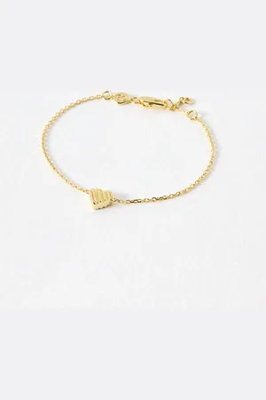 Oliver Bonas Veda Wavy Lines Plated Heart Bracelet