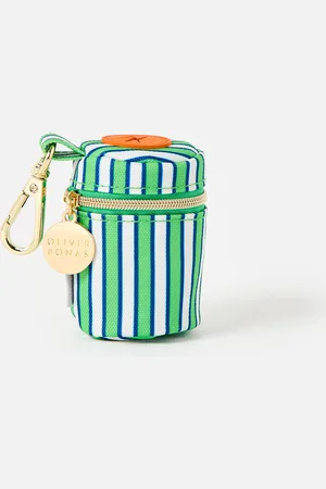 Oliver Bonas Green & White Stripe Poop Bag Holder