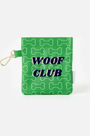 Oliver Bonas Woof Club Green Bone Fabric Treat Bag