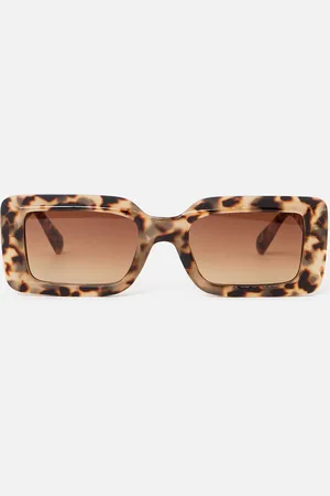 Oliver Bonas Milky Faux Tortoiseshell Rectangular Sunglasses