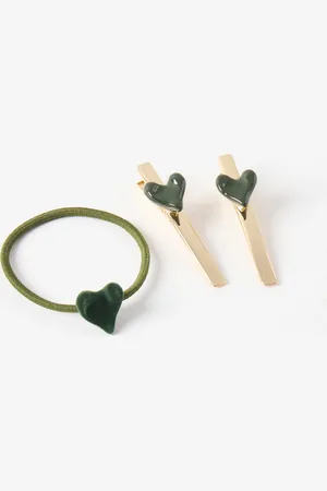 Oliver Bonas Sabrina Velvet Heart Hair Band & Hair Slides
