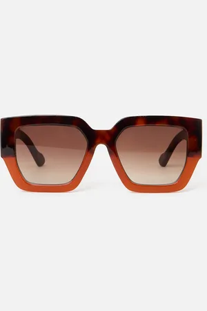 Oliver Bonas & Faux Tortoiseshell Angled Square Sunglasses