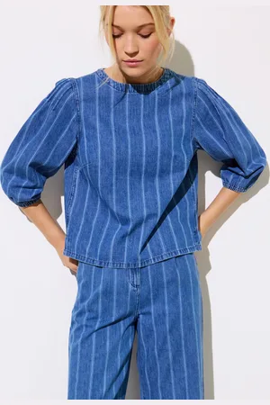 Oliver Bonas Denim Striped Top, size 14