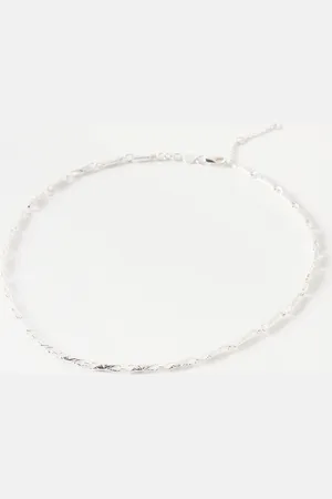 Oliver Bonas Elin Textured Bars Plated Chain Necklace