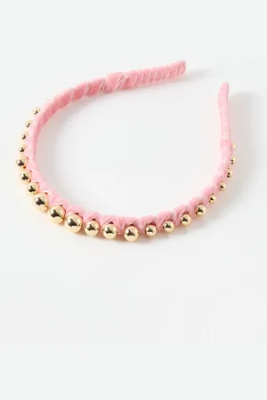 Oliver Bonas Daphne Velvet & Gold Thin Headband