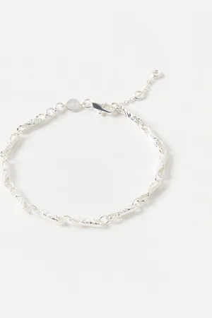 Oliver Bonas Elin Textured Bars Plated Chain Bracelet