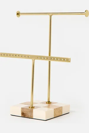 Oliver Bonas Chequerboard Resin & Wood Jewellery Stand