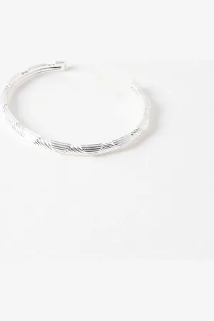 Oliver Bonas Zia Geometric Lines Plated Bangle