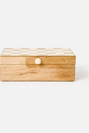 Oliver Bonas Chequerboard Resin & Wood Jewellery Box