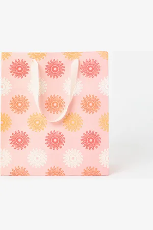 Oliver Bonas Pink & Orange Suns Gift Bag Large