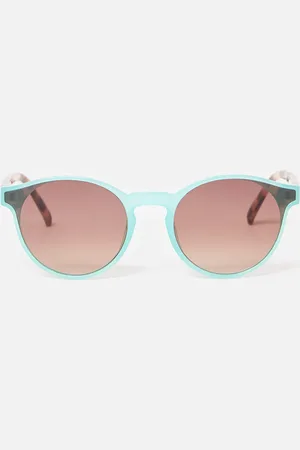 Oliver Bonas Aqua & Milky Faux Tortoiseshell Preppy Sunglasses