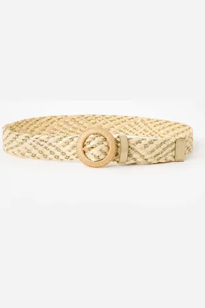 Oliver Bonas Natural & Woven Jeans Belt, size Small
