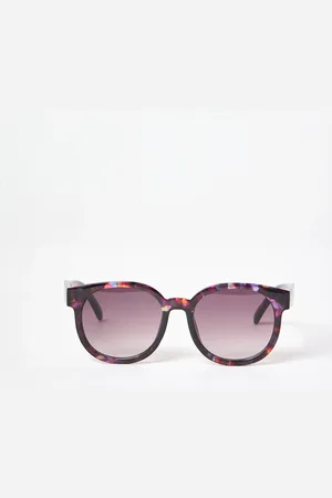 Oliver Bonas Blue & Pink Faux Tortoisheshell Preppy Sunglasses
