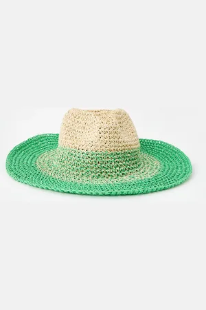 Oliver Bonas Natural & Ombre Crochet Fedora Hat