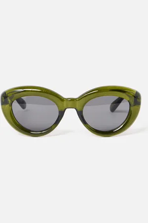 Oliver Bonas Crystal Dark Bubble Oval Sunglasses