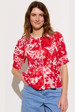 Oliver Bonas & White Patched Floral Blouse, size 12
