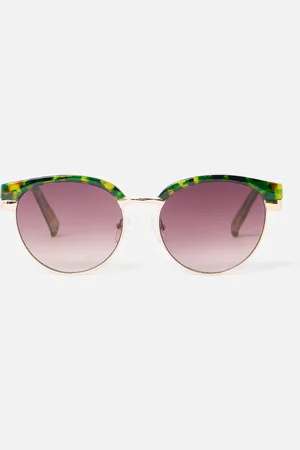 Oliver Bonas Faux Tortoiseshell Round Sunglasses