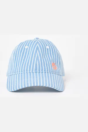 Oliver Bonas Denim & White Pinstripe Cap Hat