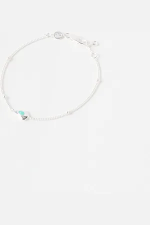 Oliver Bonas Livia Amazonite Charm Sterling Silver Chain Bracelet