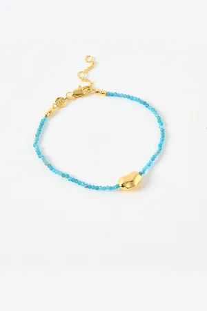 Oliver Bonas Amica Molten Charm & Apatite Beaded Bracelet