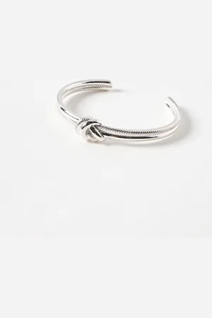 Oliver Bonas Carie Plaited & Twisted Knot Tone Bangle