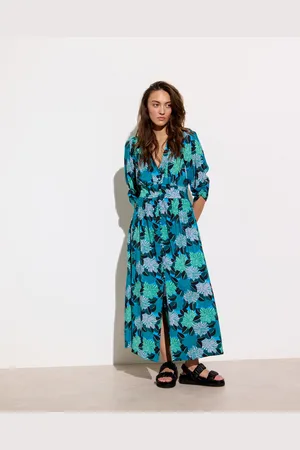 Oliver Bonas & Green Floral V-Neck Midi Dress, size 18