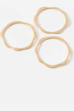 Oliver Bonas Noa Scalloped Edge Bangles Set of Three