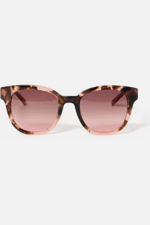 Oliver Bonas Blush Faux Tortoiseshell Preppy Acetate Sunglasses