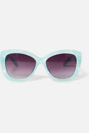 Oliver Bonas Mint Marbled Square Cat Eye Sunglasses