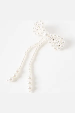 Oliver Bonas Mel Faux Pearl Bow Barrette Hair Slide