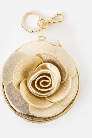Oliver Bonas Mila Metallic Rose Keyring Pouch