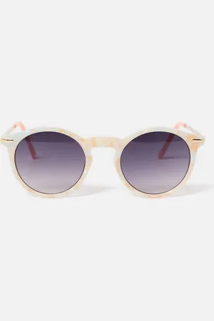 Oliver Bonas Preppy Marbled Round Sunglasses