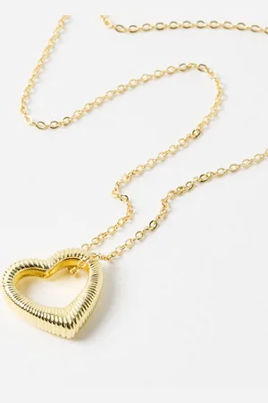 Oliver Bonas Stella Plated Engraved Heart Pendant Necklace