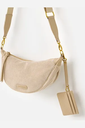 Oliver Bonas Betty Beige Corduroy Crossbody Belt Bag
