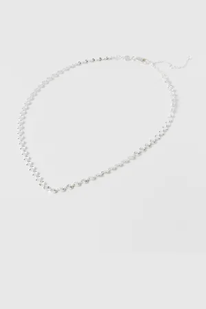 Oliver Bonas Bea Engraved Disc Plated Chain Necklace
