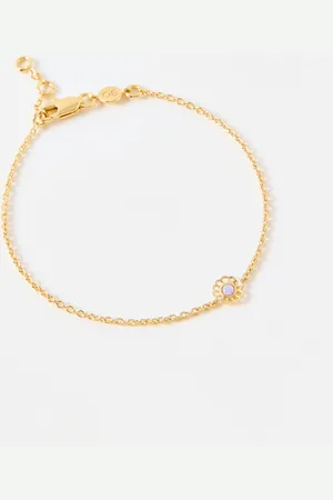 Oliver Bonas Dahlia Plated Opalite Flower Charm Bracelet