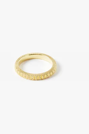 Oliver Bonas Ray Textured Plated Stacking Ring, size 52
