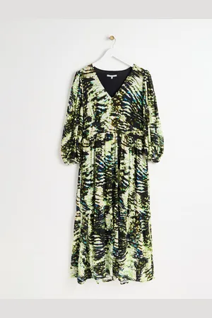 Oliver Bonas Texture Print Tiered Midi Dress, size 6