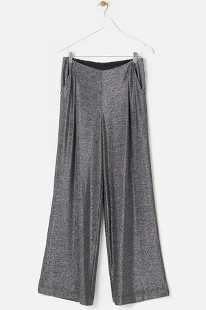 Oliver Bonas Shimmer Metallic Wide Leg Trousers, size 12