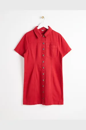 Oliver Bonas Denim Button Up Mini Shirt Dress, size 18