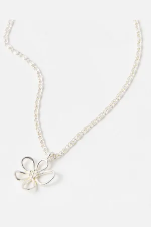 Oliver Bonas Alyssa Sterling Flower Pendant Necklace