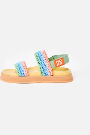 HOFF Galdana Multicolour Woven Flatform Sandals, size UK 8