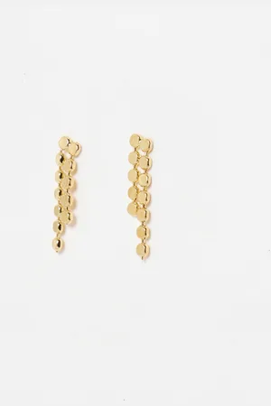 Oliver Bonas Demi Disc Plated Double Drop Earrings
