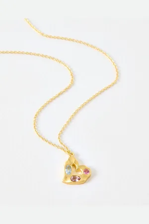 Oliver Bonas Hesti Gold Plated Heart Pendant Necklace