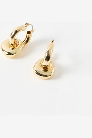 Oliver Bonas Kennedy Tone Chunky Charm Hoop Earrings